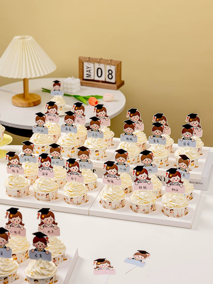 300pcs Graduation Name Cards Cupcake Toppers