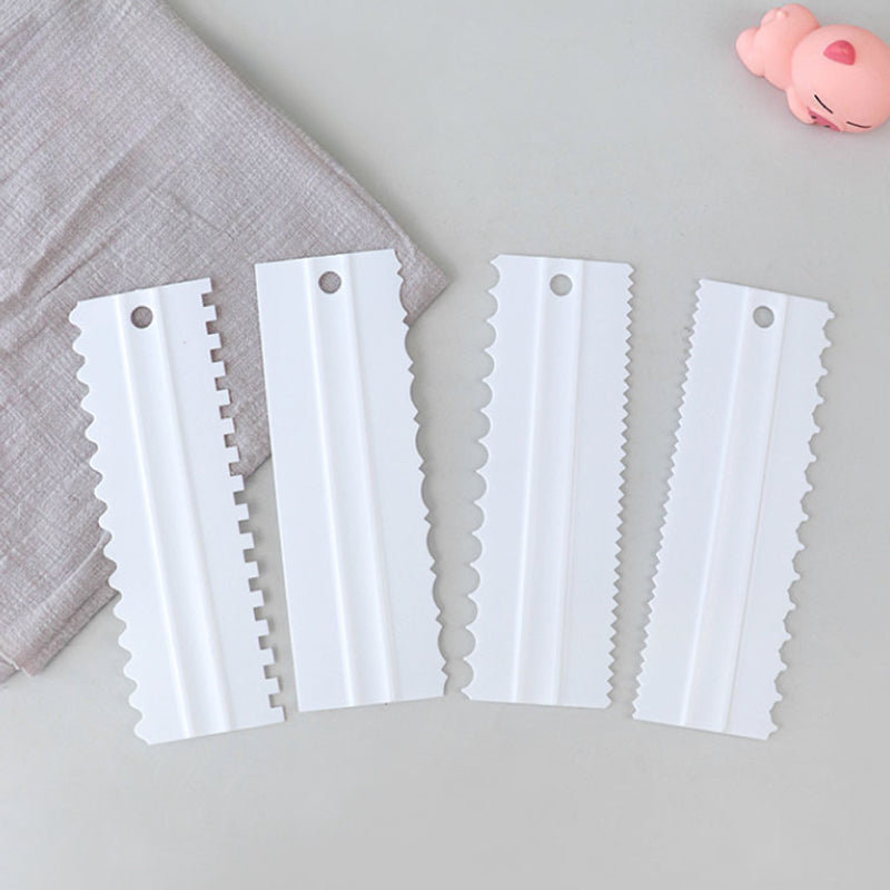 4 Pcs Cake Sawtooth Smoother Scraper