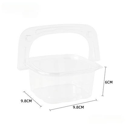 9.8x9.8x6cm Clear Cake Box with Handle