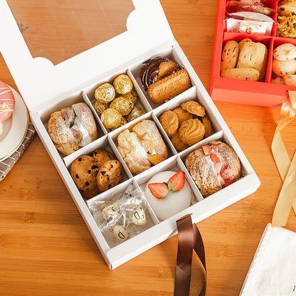 9-Compartment Dessert Take Out Food Box Pack 10