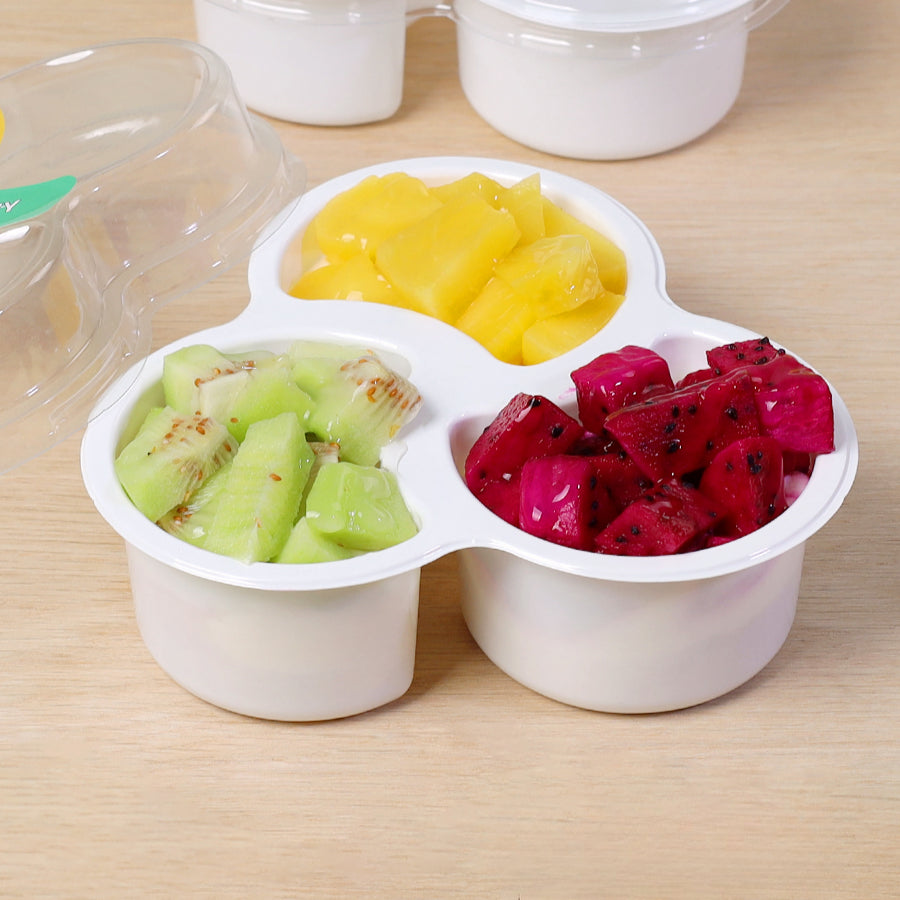 3-Compartment Fruit Take Out Container Pack 50