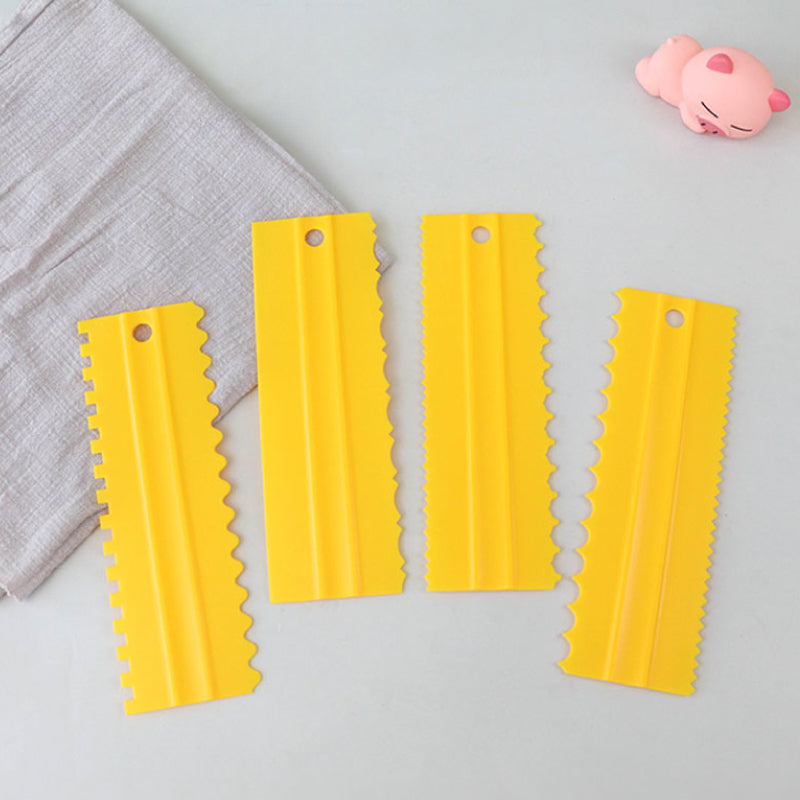 4 Pcs Cake Sawtooth Smoother Scraper