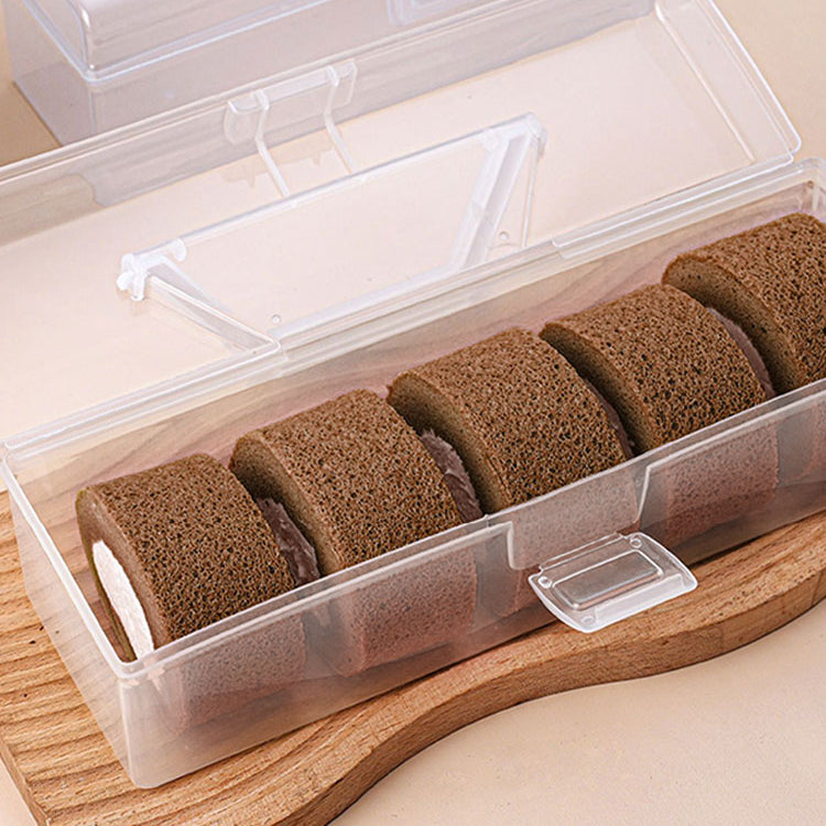 Roll Cake Storage Container with Handle