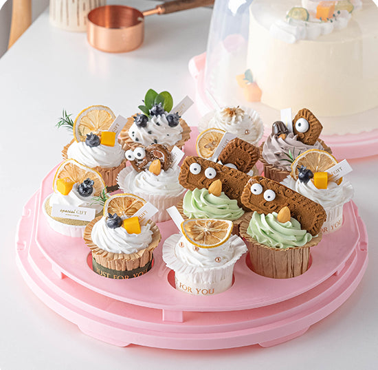 8" Cake Cupcake Carrier with Lid and Handle