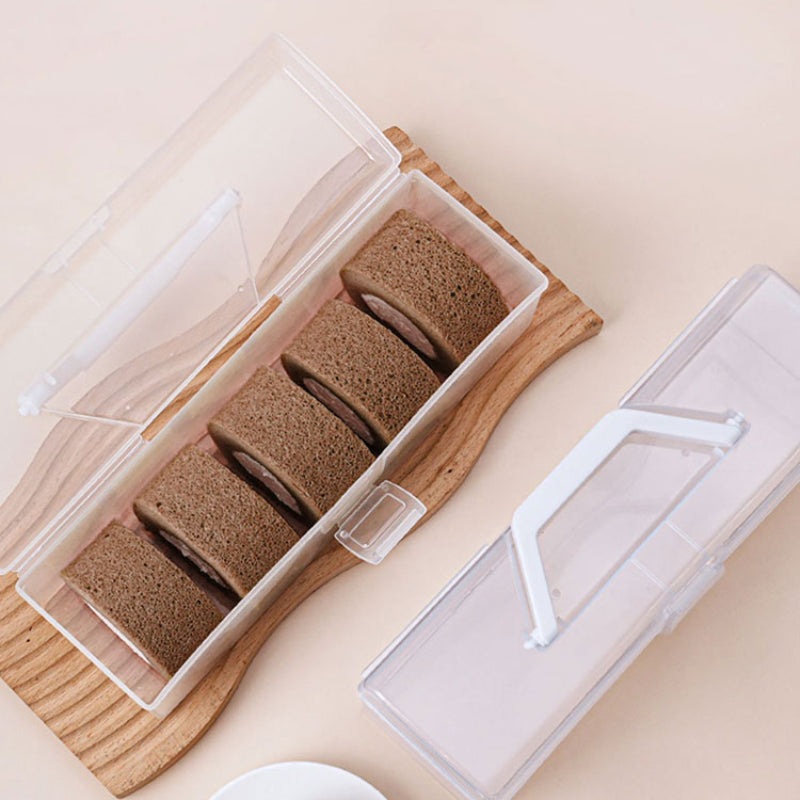 Roll Cake Storage Container with Handle