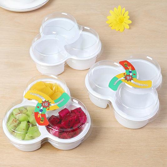 3-Compartment Fruit Take Out Container Pack 50