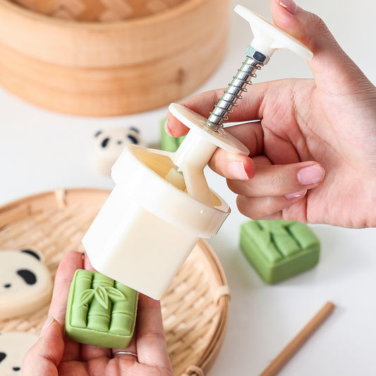 Bamboo Panda Mooncake Mould Set