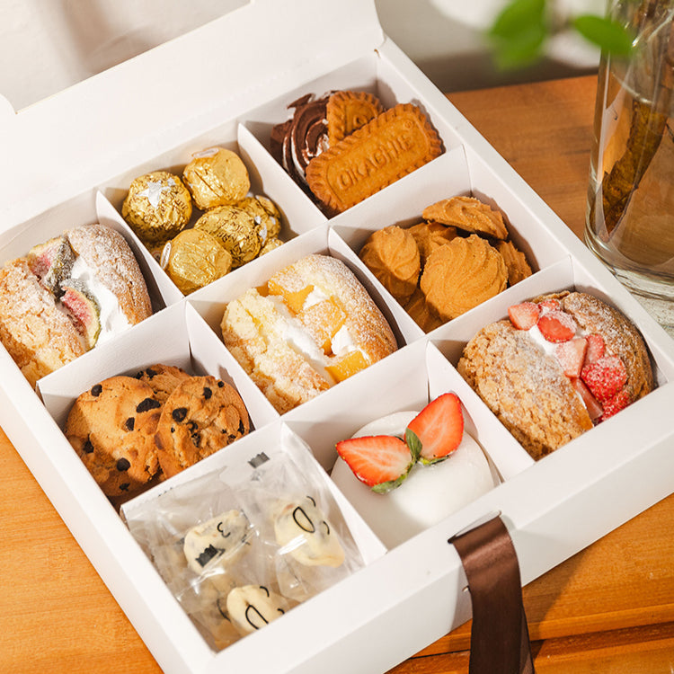 9-Compartment Dessert Take Out Food Box Pack 10