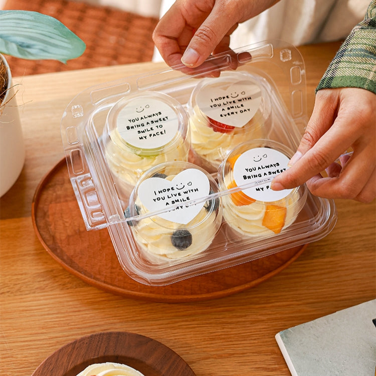 4-Compartment Plastic Cupcake Container with Handle