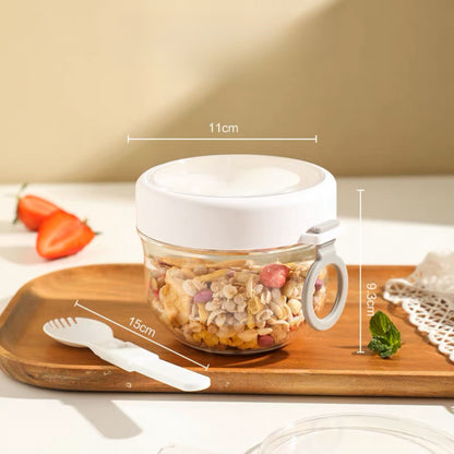 Overnight Oat Containers with Lids and Spoons