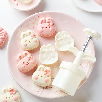 Cute Rabbit Mooncake Press Mold Set