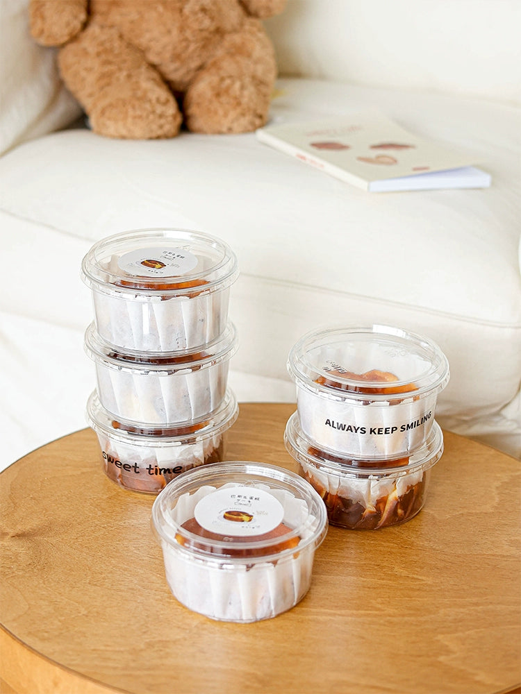 4-Inch Clear Basque Cake Box with Lid