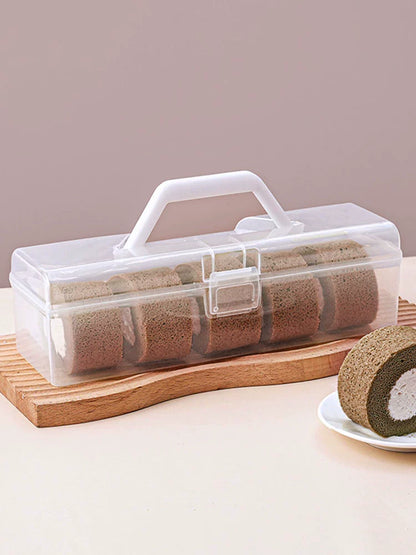 Roll Cake Storage Container with Handle