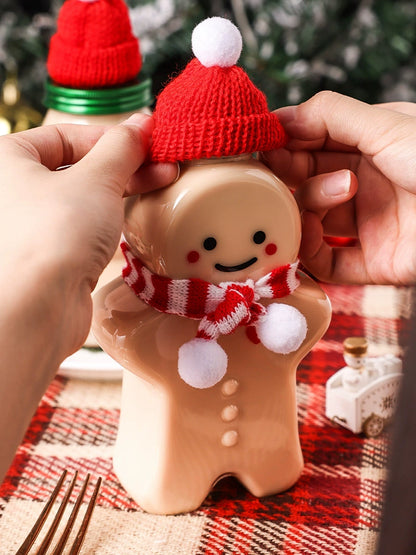 5Pcs Disposable Gingerbread Man Juice Bottle