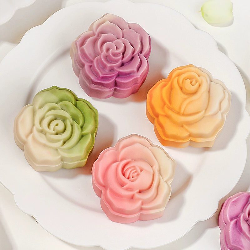 Hand Press Rose Flower Mooncake Mould Set