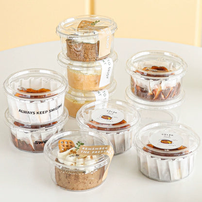 4-Inch Clear Basque Cake Box with Lid