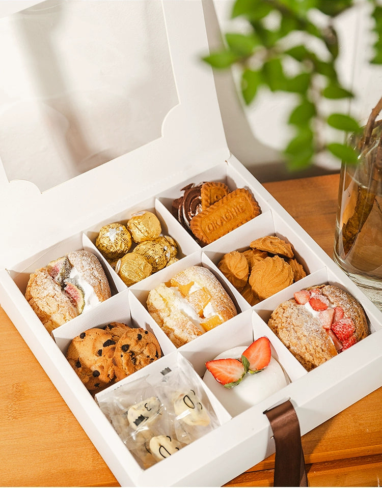 9-Compartment Dessert Take Out Food Box Pack 10