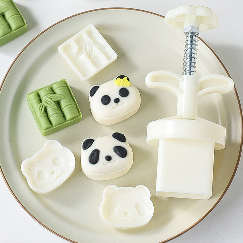 Bamboo Panda Mooncake Mould Set