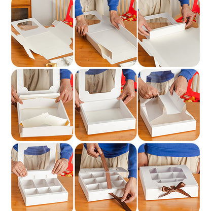 9-Compartment Dessert Take Out Food Box Pack 10