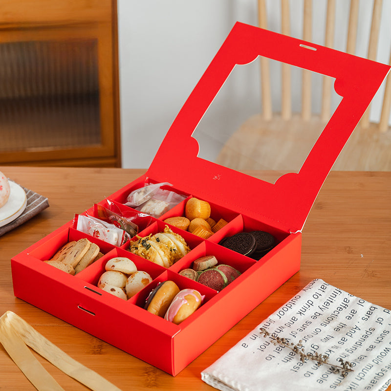 9-Compartment Dessert Take Out Food Box Pack 10