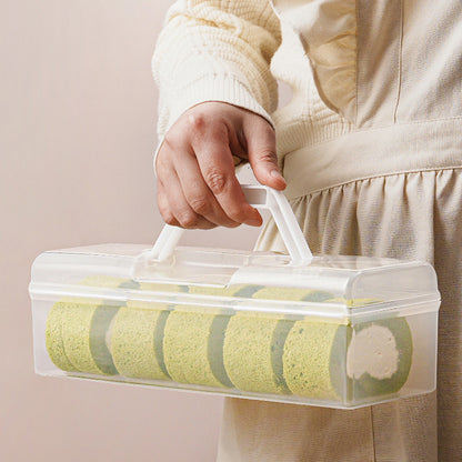 Roll Cake Storage Container with Handle