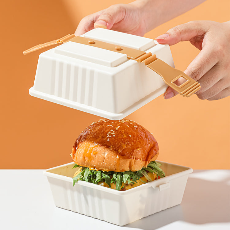 2 Pcs Reusable Hamburger Take Out Container